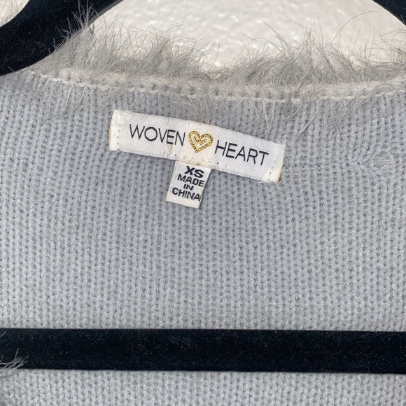 Woven Heart Faux Fur Sweater Jacket - Picture 2 of 5